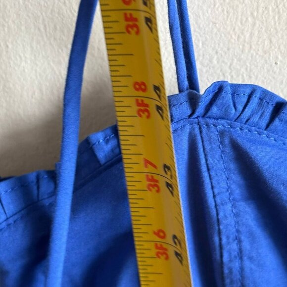 Zara Womens Bloggers Favorite Strappy Poplin Tie Midi Dress Blue Size Medium - Picture 4 of 15